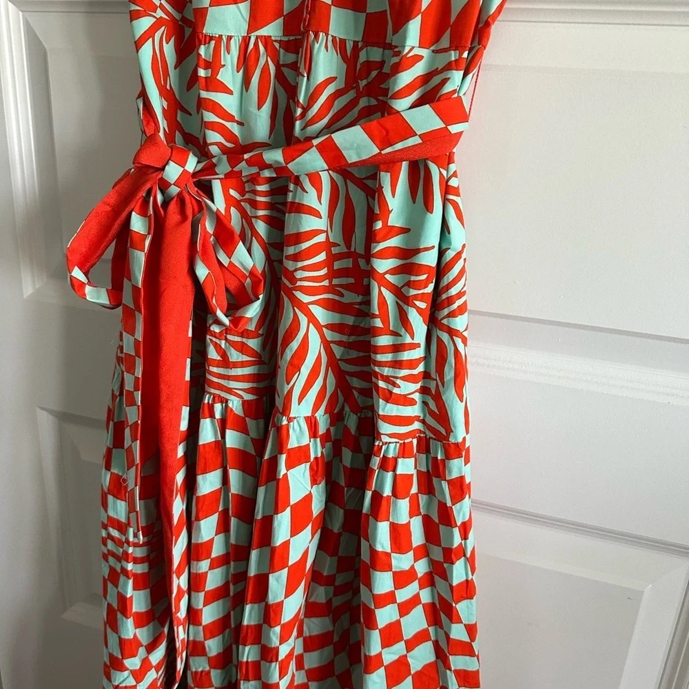 DIANE VON FURSTENBERG Sinead Belted Printed Crochet-Trimmed Poplin Midi Dress - Picture 7 of 11